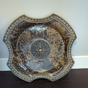 Decorative Brown and Gold Plate
